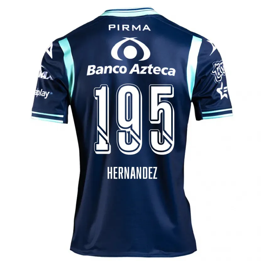 Danxen Criança Camisola Daniel Hernández #195 Azul-Marinho Alternativa 2024/25 Camisa