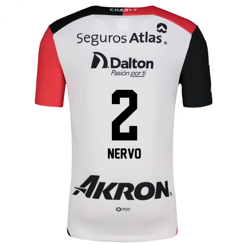 Danxen Criança Camisola Hugo Nervo #2 Branco Vermelho Preto Alternativa 2024/25 Camisa