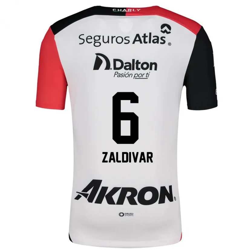 Danxen Criança Camisola Édgar Zaldívar #6 Branco Vermelho Preto Alternativa 2024/25 Camisa