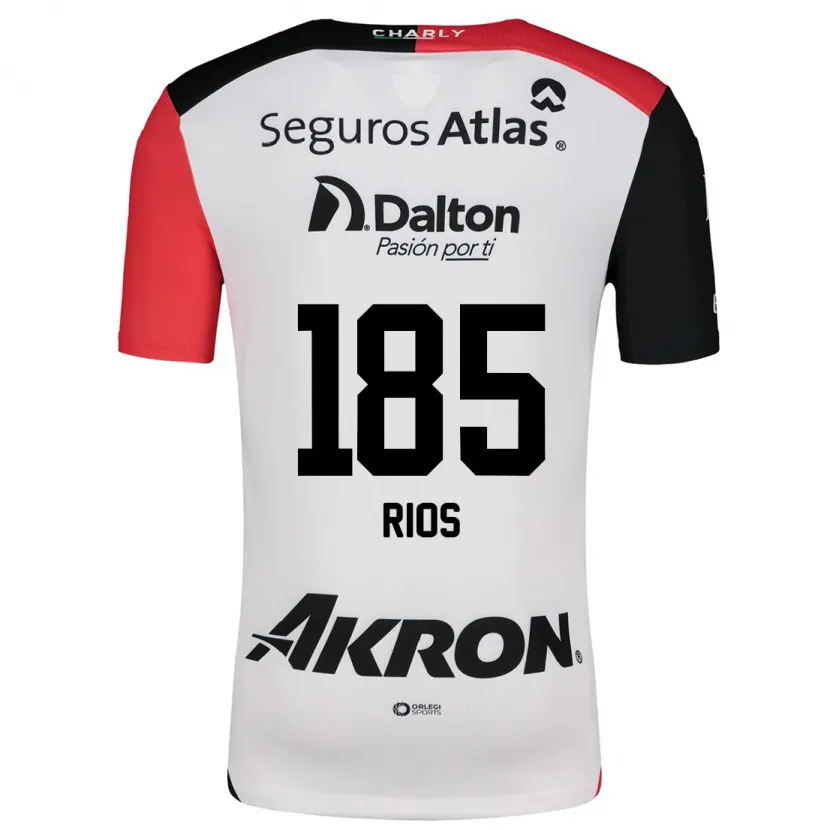 Danxen Criança Camisola Víctor Ríos #185 Branco Vermelho Preto Alternativa 2024/25 Camisa