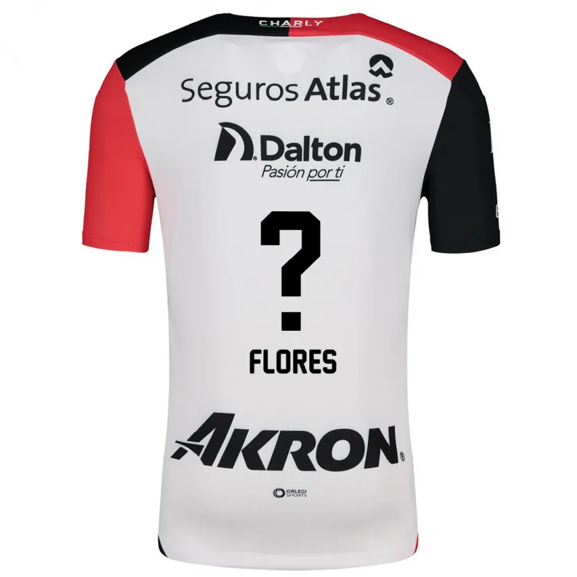 Danxen Criança Camisola Luis Flores #0 Branco Vermelho Preto Alternativa 2024/25 Camisa