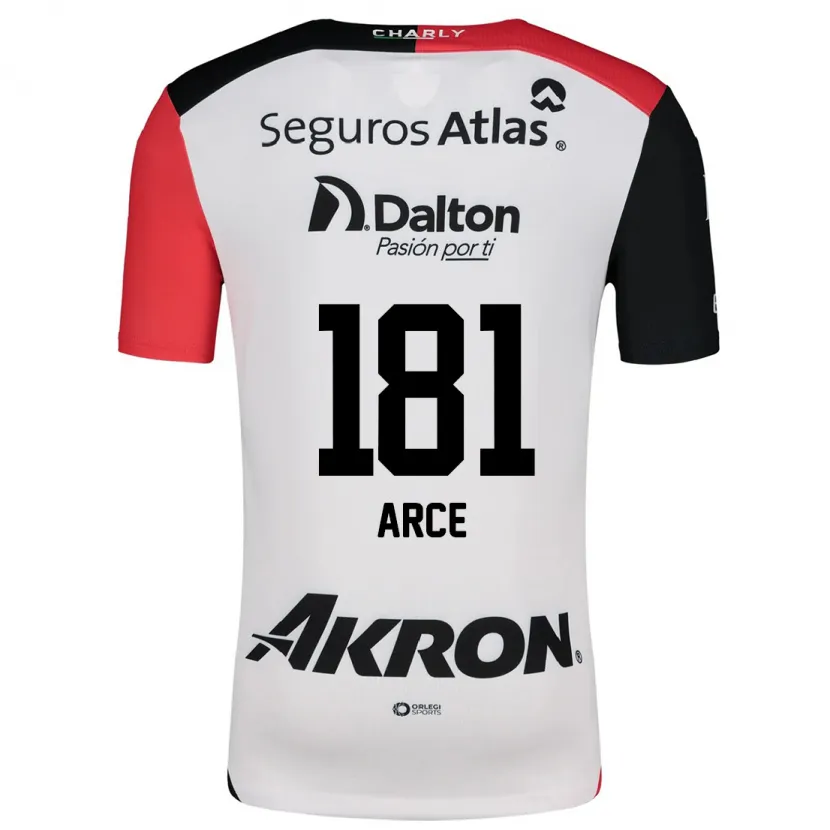 Danxen Criança Camisola Edson Arce #181 Branco Vermelho Preto Alternativa 2024/25 Camisa