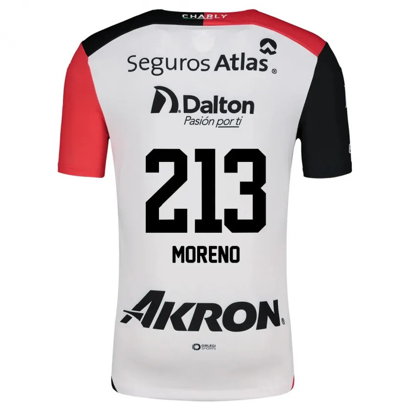 Danxen Criança Camisola Eduardo Moreno #213 Branco Vermelho Preto Alternativa 2024/25 Camisa