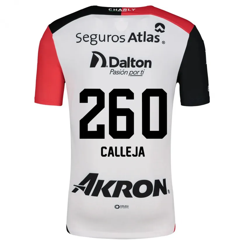 Danxen Criança Camisola Diego Calleja #260 Branco Vermelho Preto Alternativa 2024/25 Camisa