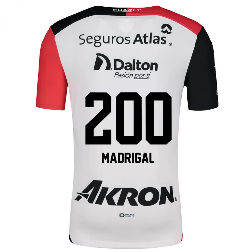 Danxen Criança Camisola Kevin Madrigal #200 Branco Vermelho Preto Alternativa 2024/25 Camisa