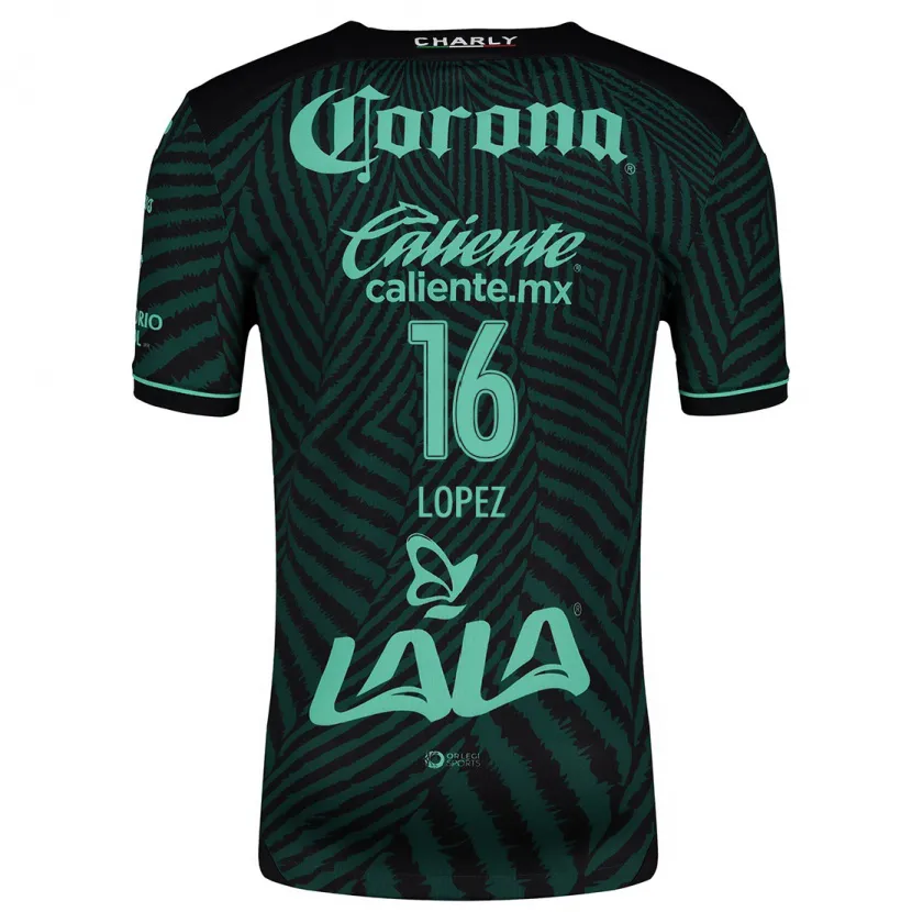 Danxen Criança Camisola Aldo López #16 Preto Verde Alternativa 2024/25 Camisa