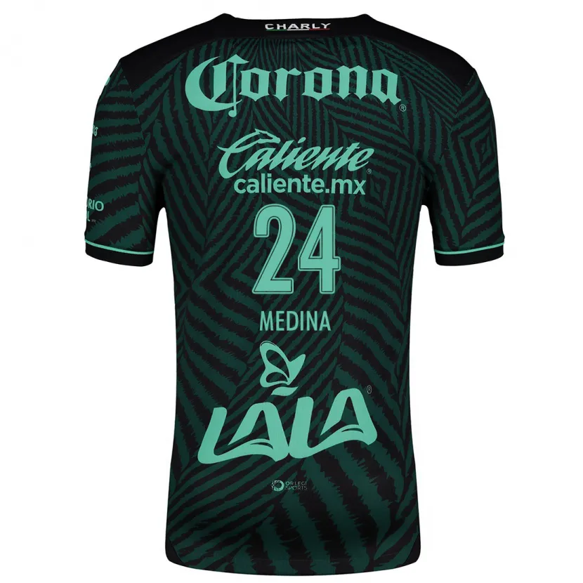 Danxen Criança Camisola Diego Medina #24 Preto Verde Alternativa 2024/25 Camisa