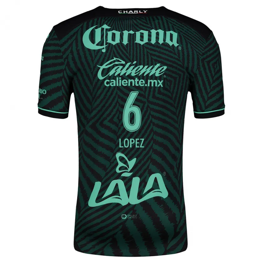 Danxen Criança Camisola Brenda López #6 Preto Verde Alternativa 2024/25 Camisa