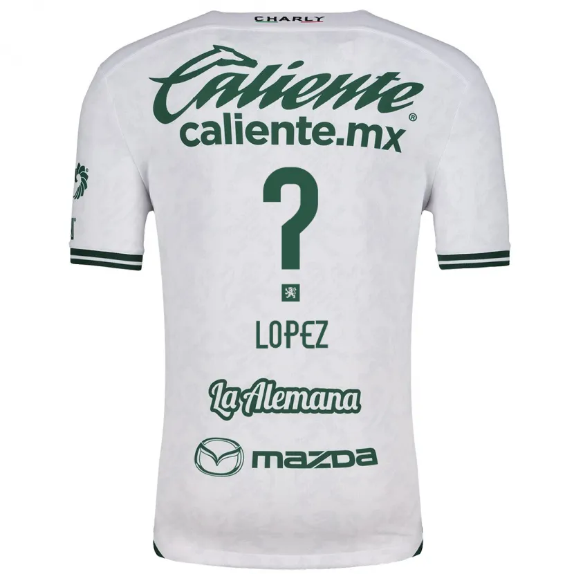 Danxen Criança Camisola Nicolás López #0 Branco Verde Alternativa 2024/25 Camisa
