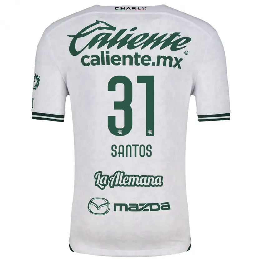 Danxen Criança Camisola Sebastián Santos #31 Branco Verde Alternativa 2024/25 Camisa