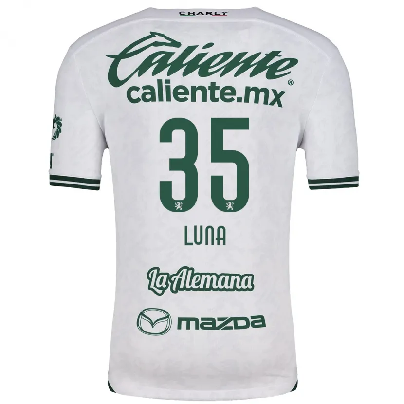 Danxen Criança Camisola Diego Luna #35 Branco Verde Alternativa 2024/25 Camisa