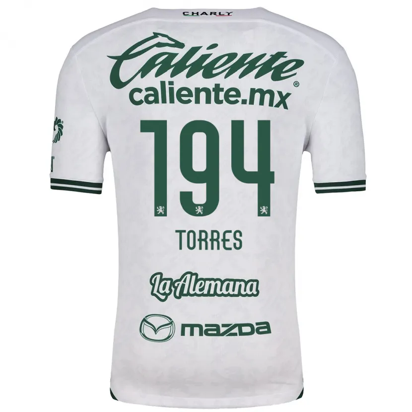 Danxen Criança Camisola Erick Torres #194 Branco Verde Alternativa 2024/25 Camisa
