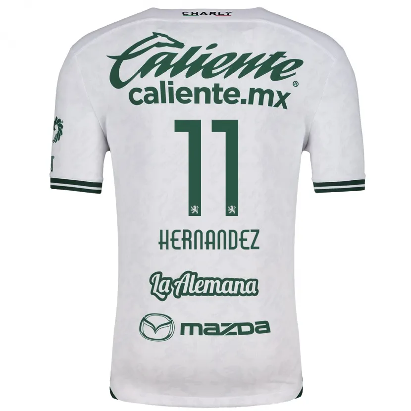 Danxen Criança Camisola Elías Hernández #11 Branco Verde Alternativa 2024/25 Camisa