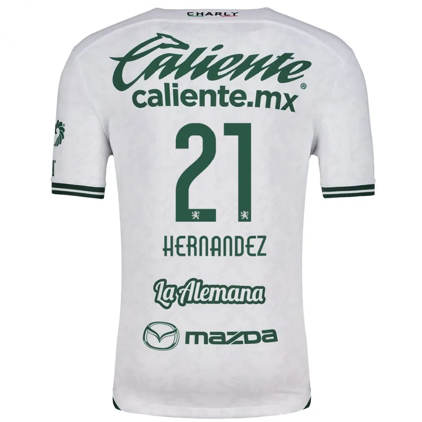 Danxen Criança Camisola Alexa Hernández #21 Branco Verde Alternativa 2024/25 Camisa