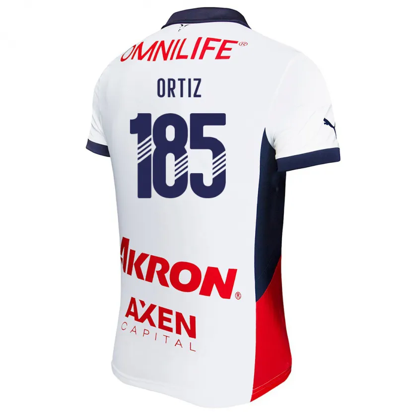 Danxen Criança Camisola Gibrán Ortiz #185 Branco Vermelho Azul Alternativa 2024/25 Camisa