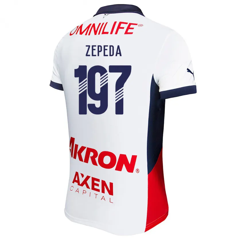 Danxen Criança Camisola Carlos Zepeda #197 Branco Vermelho Azul Alternativa 2024/25 Camisa