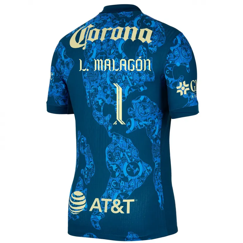 Danxen Criança Camisola Luis Malagón #1 Azul Amarelo Alternativa 2024/25 Camisa
