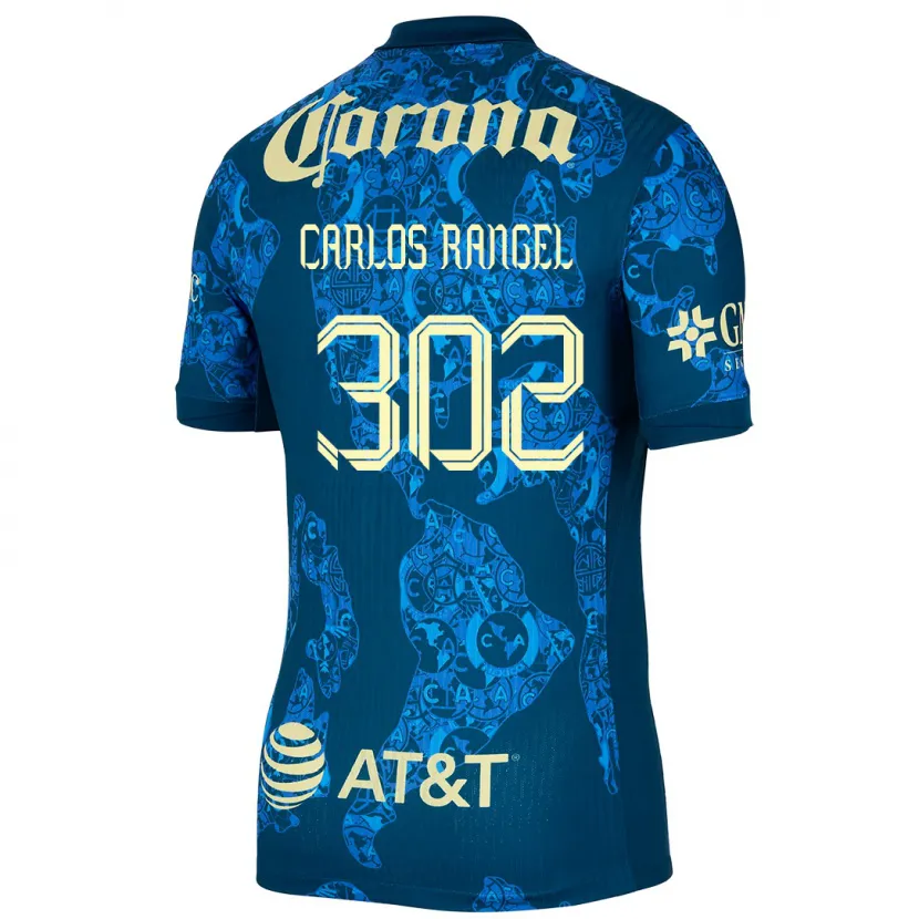 Danxen Criança Camisola Juan Carlos Rangel #302 Azul Amarelo Alternativa 2024/25 Camisa
