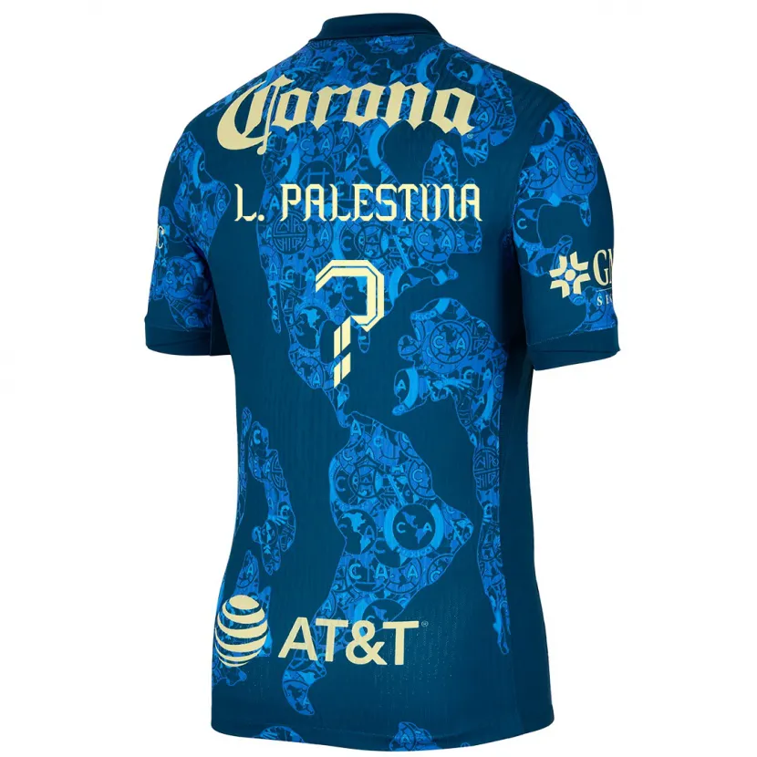 Danxen Criança Camisola Leonardo Palestina #0 Azul Amarelo Alternativa 2024/25 Camisa