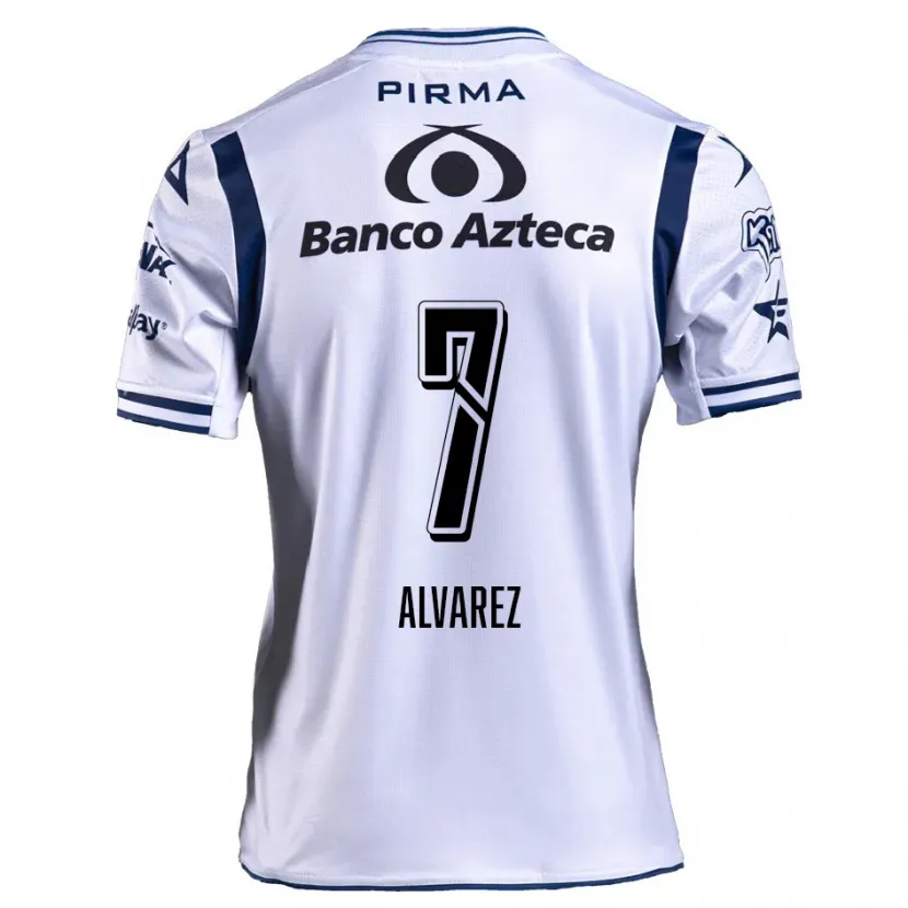 Danxen Homem Camisola Daniel Álvarez #7 Branco Azul Marinho Principal 2024/25 Camisa
