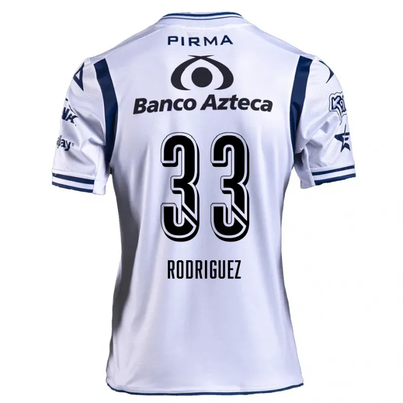 Danxen Homem Camisola Jorge Rodríguez #33 Branco Azul Marinho Principal 2024/25 Camisa