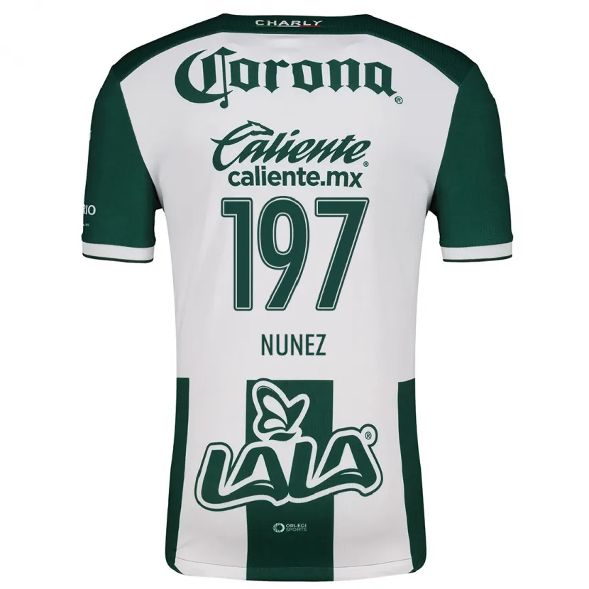 Danxen Homem Camisola Kevin Núñez #197 Verde Branco Principal 2024/25 Camisa