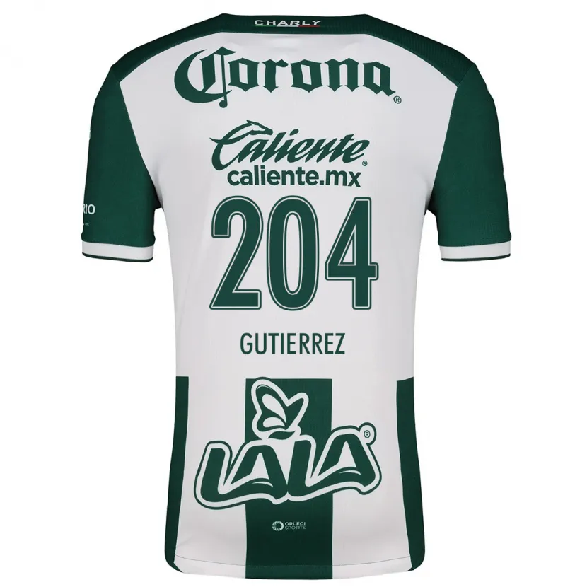 Danxen Homem Camisola Gabriel Gutiérrez #204 Verde Branco Principal 2024/25 Camisa