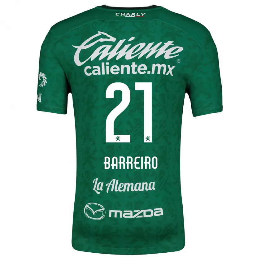 Danxen Homem Camisola Stiven Barreiro #21 Verde Branco Principal 2024/25 Camisa