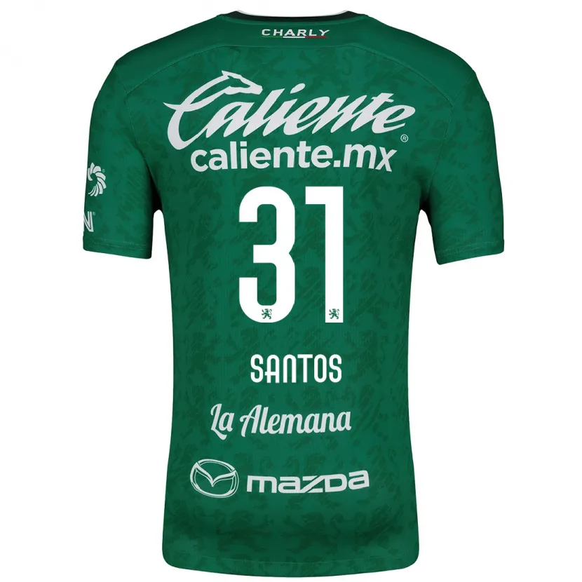 Danxen Homem Camisola Sebastián Santos #31 Verde Branco Principal 2024/25 Camisa