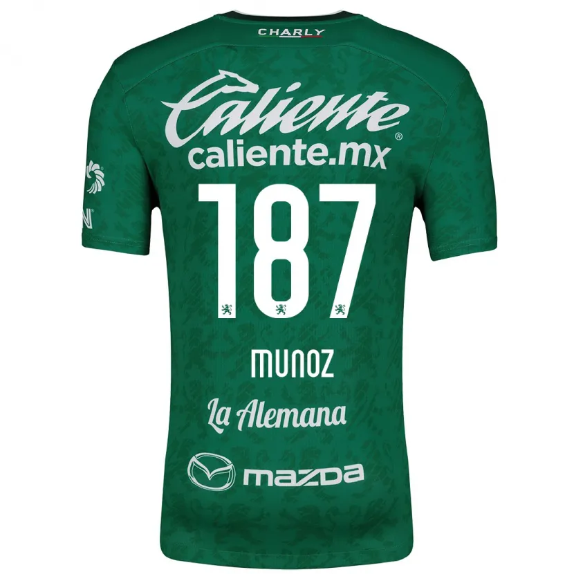Danxen Homem Camisola Diego Muñoz #187 Verde Branco Principal 2024/25 Camisa