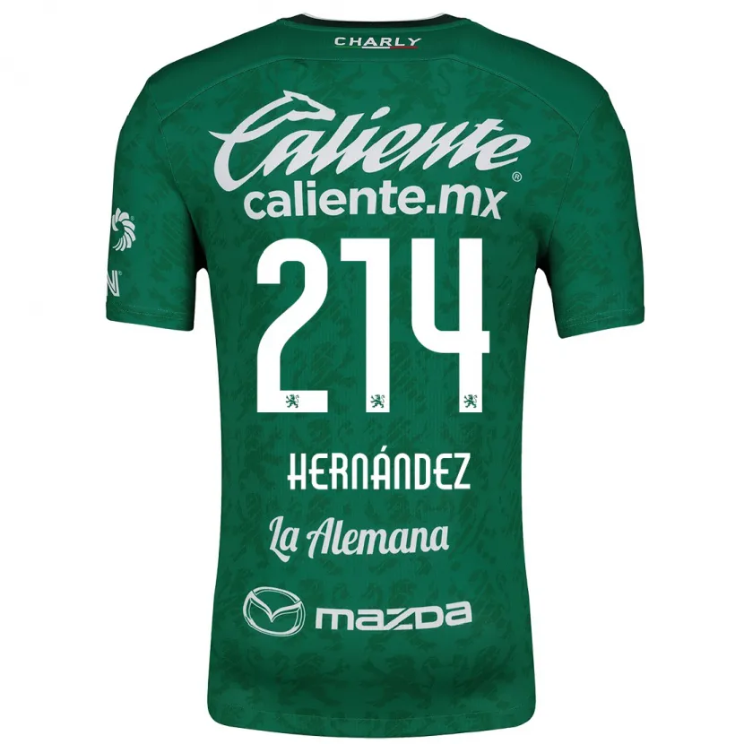 Danxen Homem Camisola Iván Hernández #214 Verde Branco Principal 2024/25 Camisa