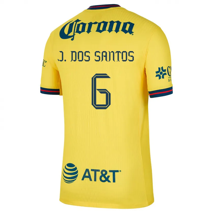 Danxen Homem Camisola Jonathan Dos Santos #6 Amarelo Azul Principal 2024/25 Camisa