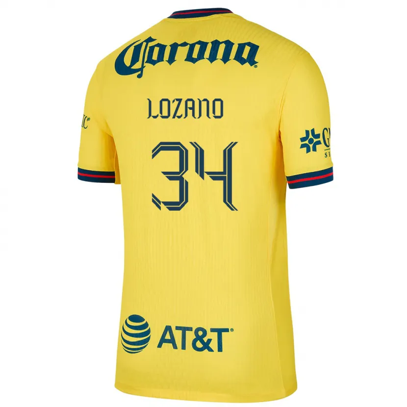 Danxen Homem Camisola Esteban Lozano #34 Amarelo Azul Principal 2024/25 Camisa