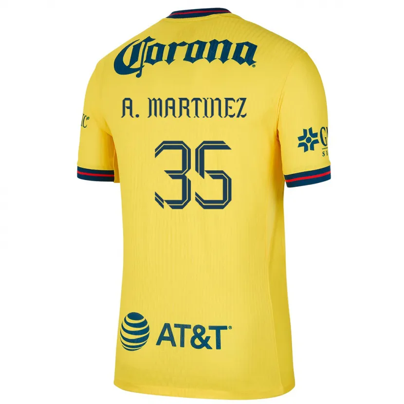 Danxen Homem Camisola Arturo Martínez #35 Amarelo Azul Principal 2024/25 Camisa