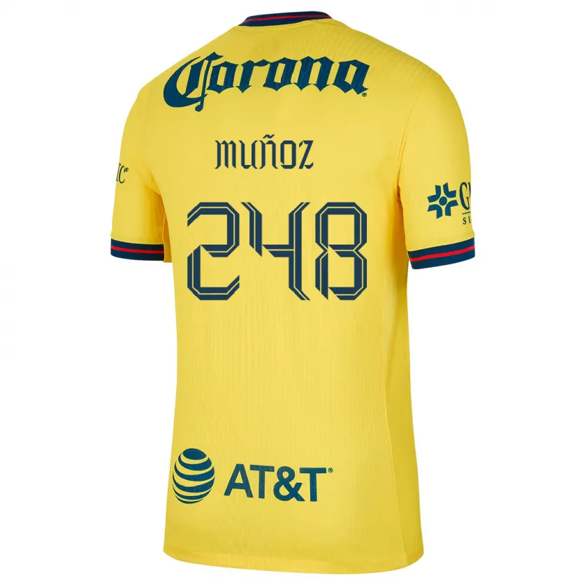Danxen Homem Camisola Diego Muñoz #248 Amarelo Azul Principal 2024/25 Camisa