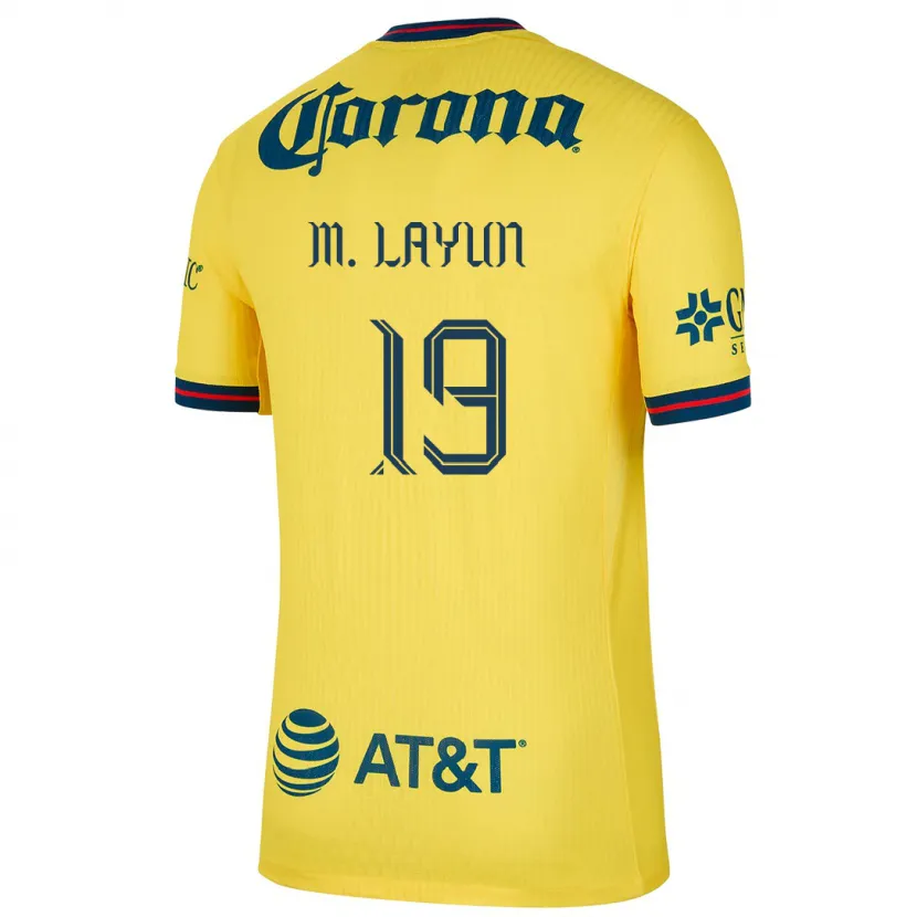 Danxen Homem Camisola Miguel Layún #19 Amarelo Azul Principal 2024/25 Camisa