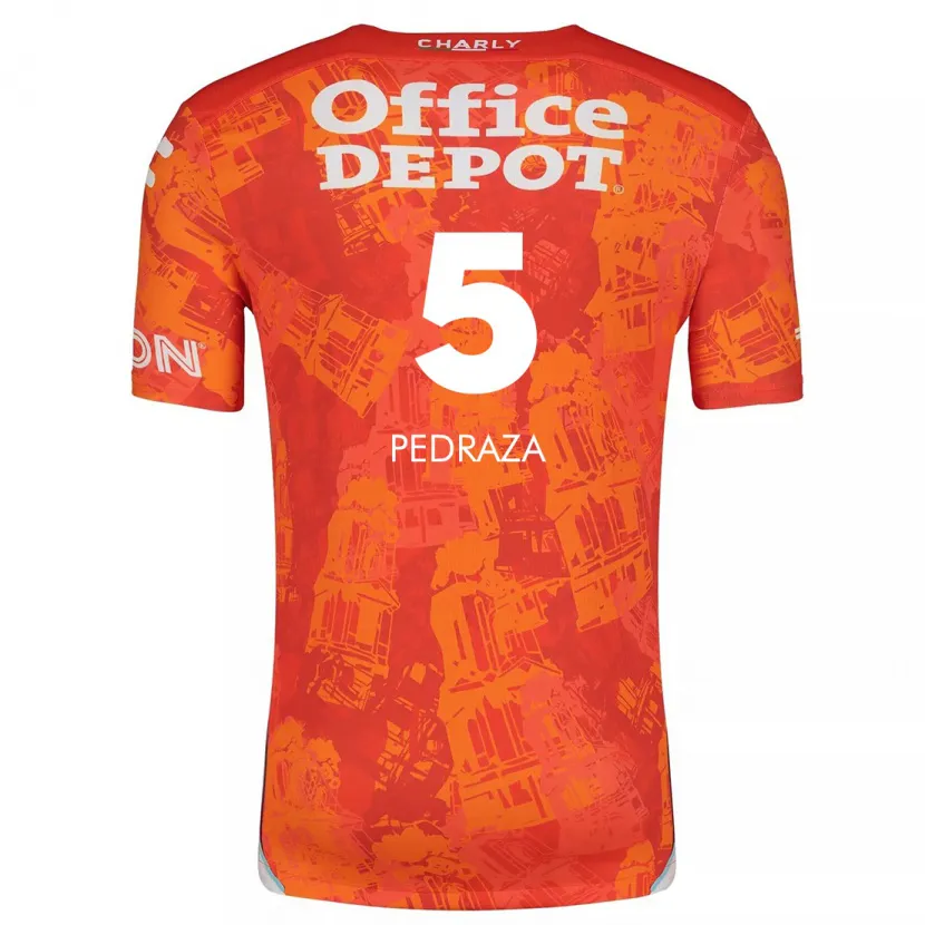 Danxen Homem Camisola Pedro Pedraza #5 Laranja Branco Alternativa 2024/25 Camisa