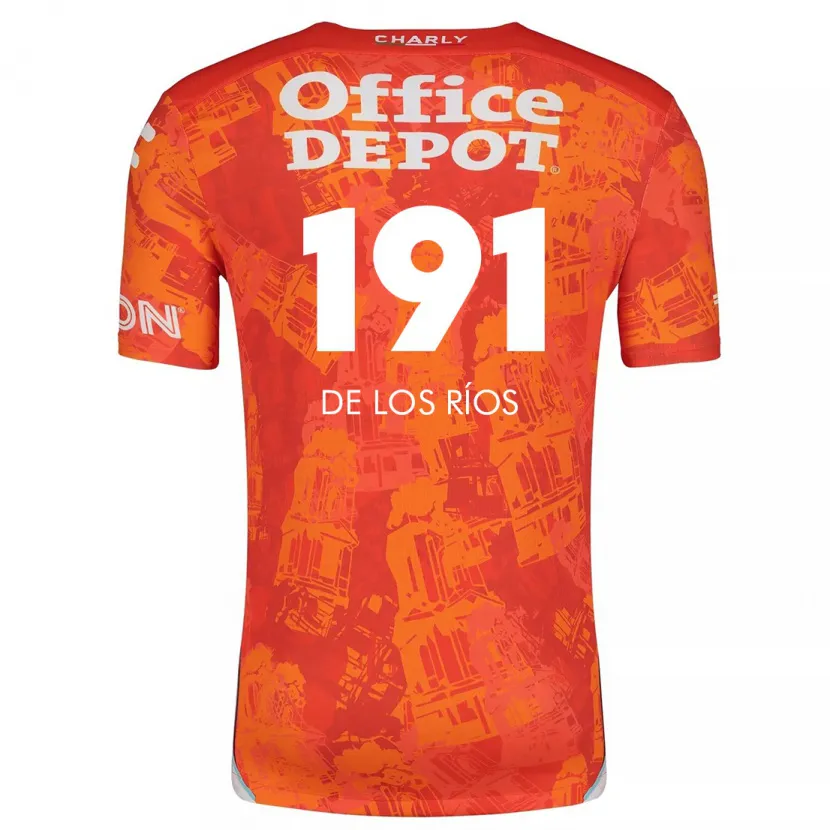 Danxen Homem Camisola Sergio De Los Ríos #191 Laranja Branco Alternativa 2024/25 Camisa
