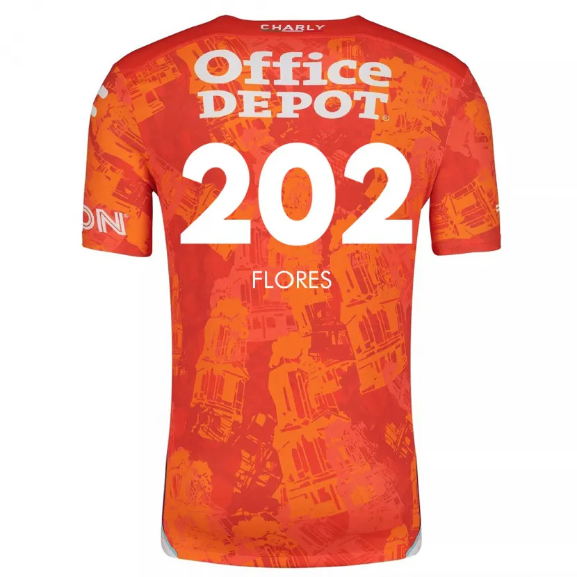 Danxen Homem Camisola Luis Flores #202 Laranja Branco Alternativa 2024/25 Camisa