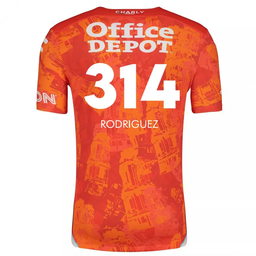 Danxen Homem Camisola Alan Rodríguez #314 Laranja Branco Alternativa 2024/25 Camisa