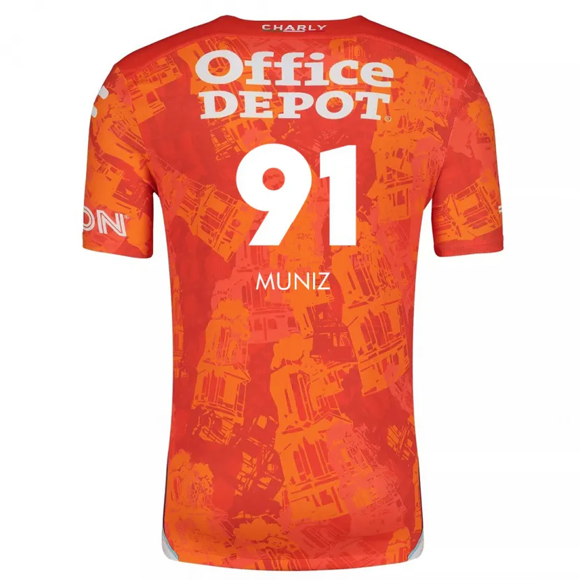 Danxen Homem Camisola Brandon Muñiz #91 Laranja Branco Alternativa 2024/25 Camisa