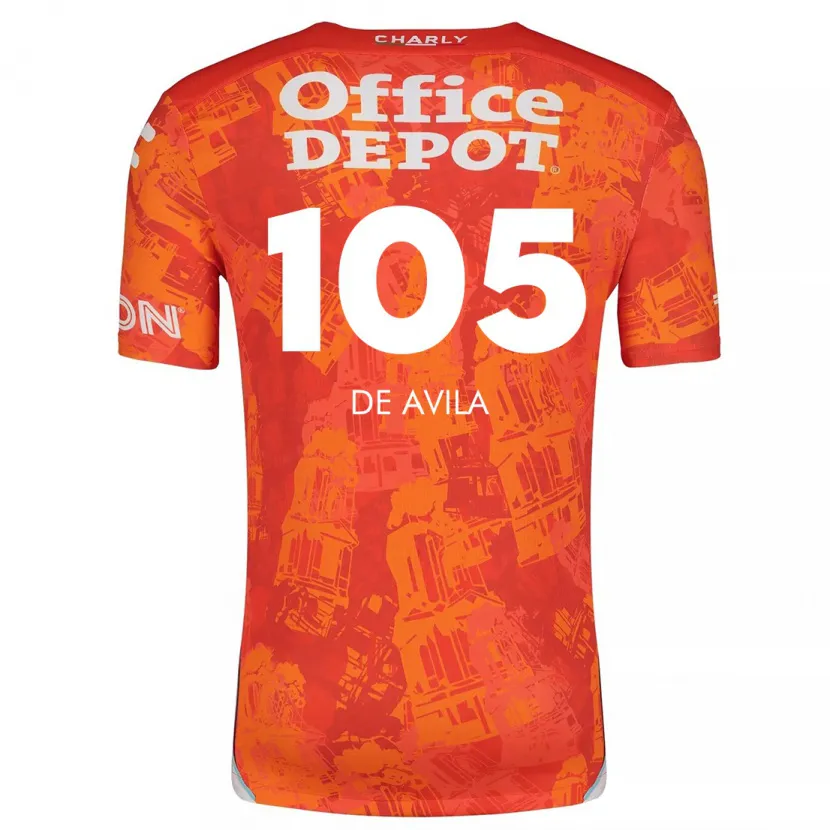 Danxen Homem Camisola José De Ávila #105 Laranja Branco Alternativa 2024/25 Camisa