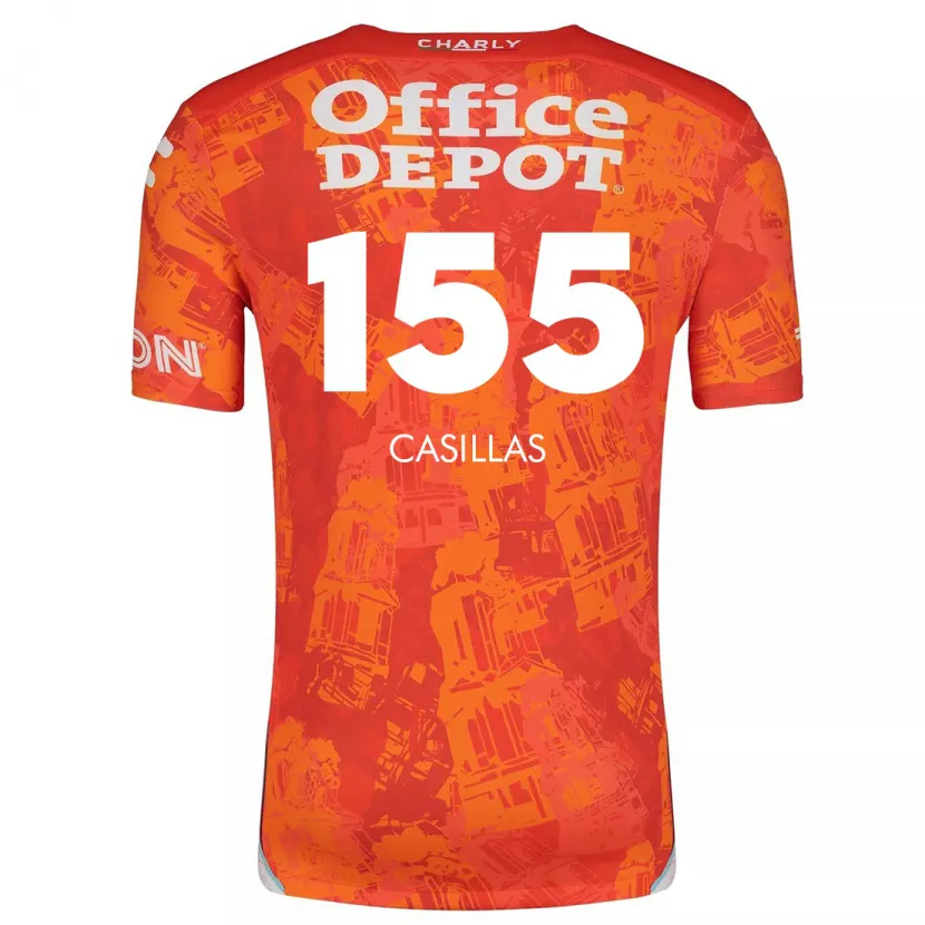 Danxen Homem Camisola Johan Casillas #155 Laranja Branco Alternativa 2024/25 Camisa