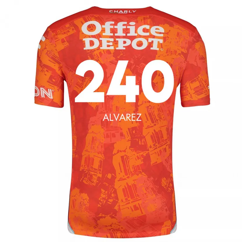 Danxen Homem Camisola Gael Álvarez #240 Laranja Branco Alternativa 2024/25 Camisa