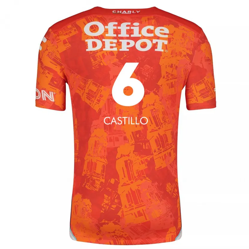 Danxen Homem Camisola Byron Castillo #6 Laranja Branco Alternativa 2024/25 Camisa