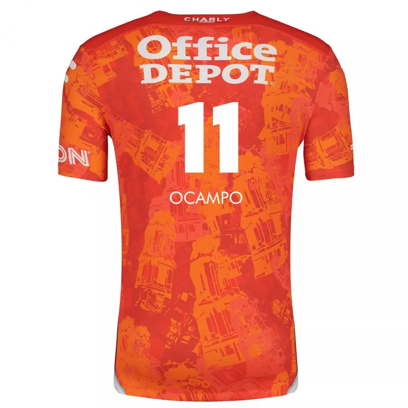 Danxen Homem Camisola Mónica Ocampo #11 Laranja Branco Alternativa 2024/25 Camisa