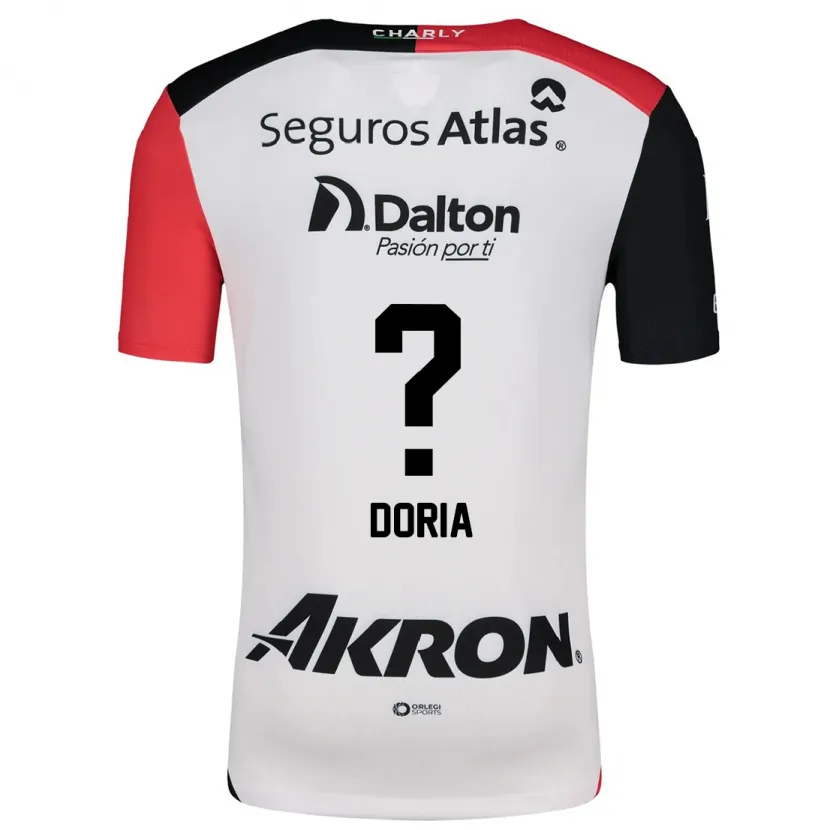 Danxen Homem Camisola Matheus Dória #0 Branco Vermelho Preto Alternativa 2024/25 Camisa