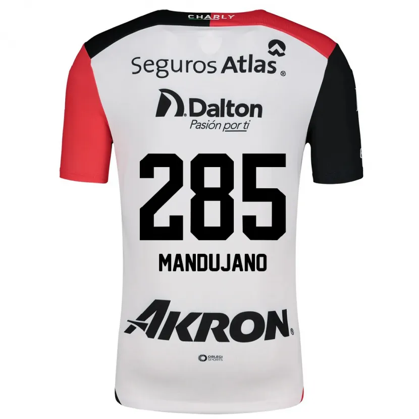 Danxen Homem Camisola Sebastián Mandujano #285 Branco Vermelho Preto Alternativa 2024/25 Camisa