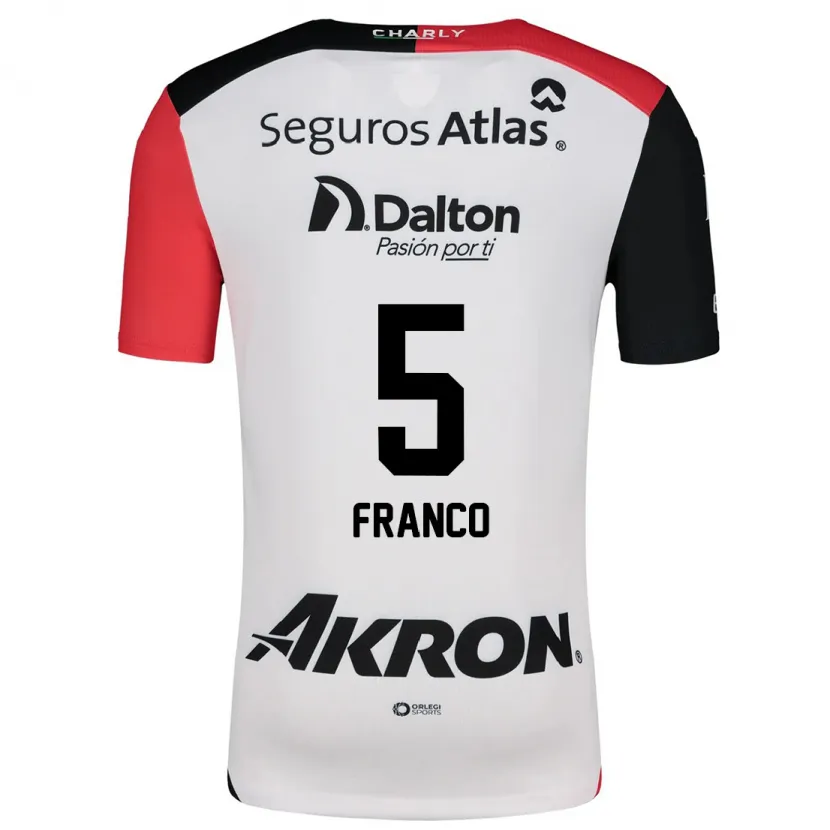 Danxen Homem Camisola Alejandra Franco #5 Branco Vermelho Preto Alternativa 2024/25 Camisa