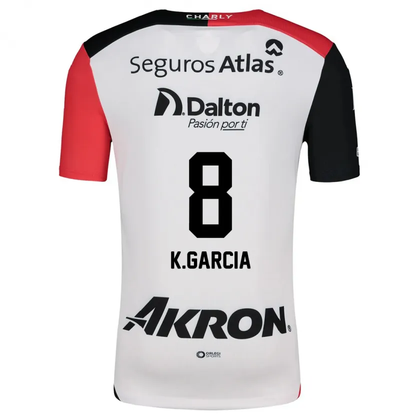 Danxen Homem Camisola Karen García #8 Branco Vermelho Preto Alternativa 2024/25 Camisa